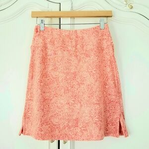 Title Nine Burnt Orange Patterned Jersey Knit Short Breeze Skirt XS